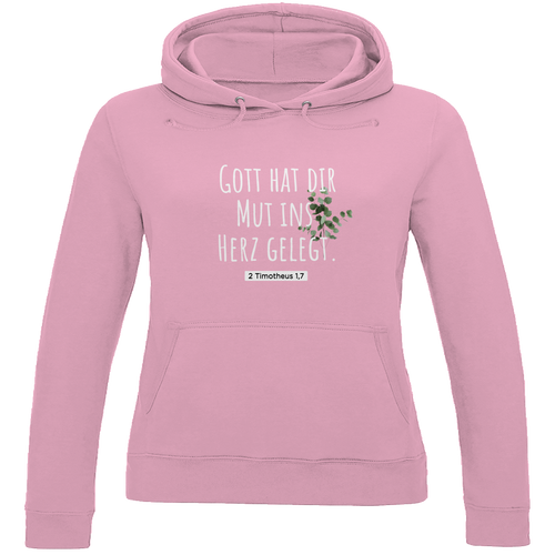 gott hat dir mut ins herz gelegt -christlicher Damen Premium Bio Hoodie