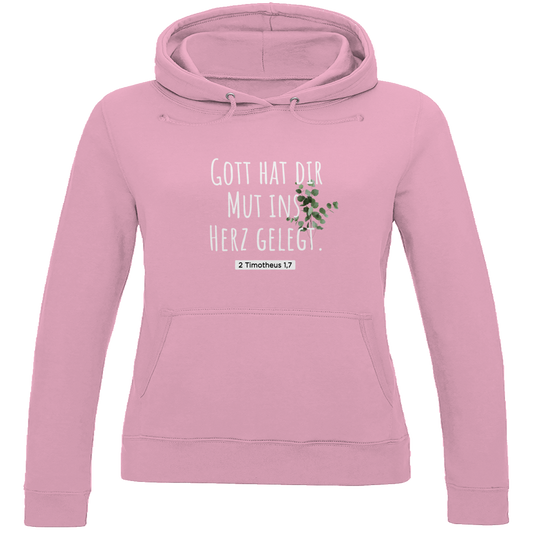 gott hat dir mut ins herz gelegt -christlicher Damen Premium Bio Hoodie