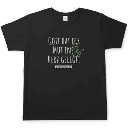 Herren T-Shirt gott hat dir mut ins herz gelegt