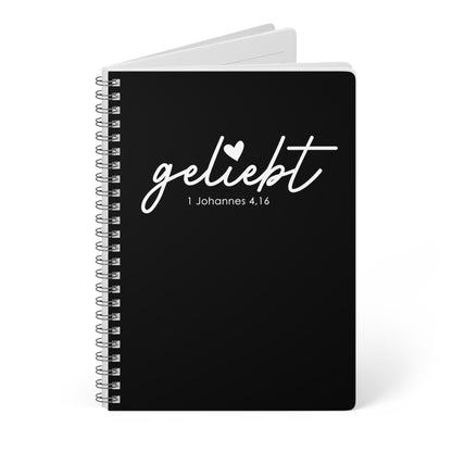 Geliebt 1. Johannes 4,16 | Christliches Notizbuch Schwarz | Christliche Geschenke | Gesegnet