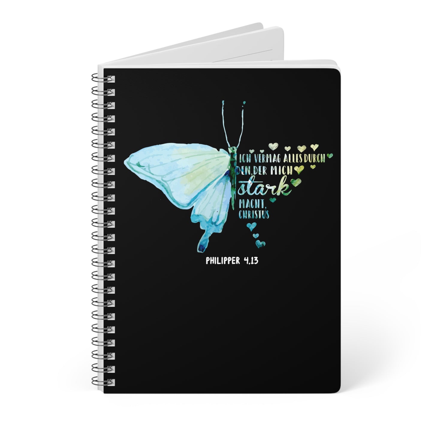 Philipper 4,13 Schmetterling | Christliches Notizbuch | Christliche Geschenke | Gesegnet