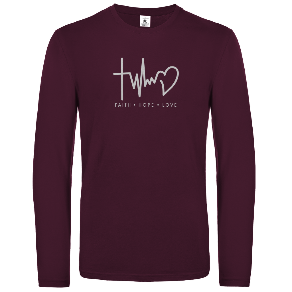 Faith Hope Love christliches Unisex Langarmshirt