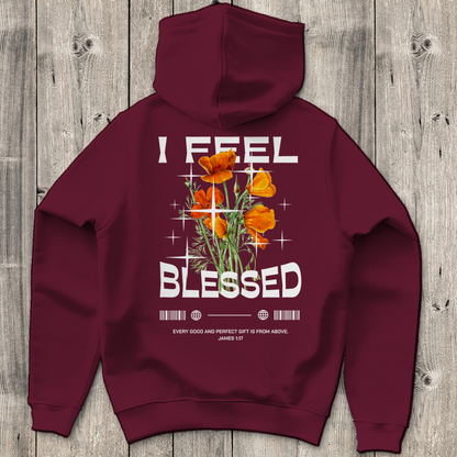 I feel blessed - Backprint Christlicher Herren Hoodie