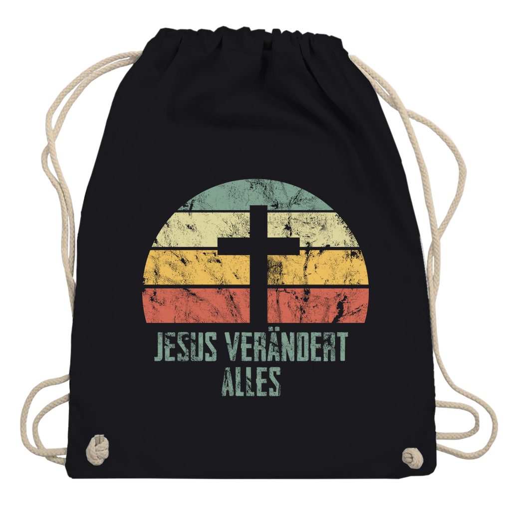 Jesus verändert alles christlicher Turnbeutel