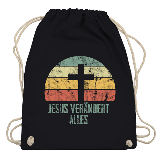 Jesus verändert alles christlicher Turnbeutel