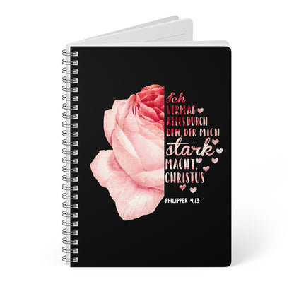 Philipper 4,13 Rose | Christliches Notizbuch | Christliche Geschenke | Gesegnet