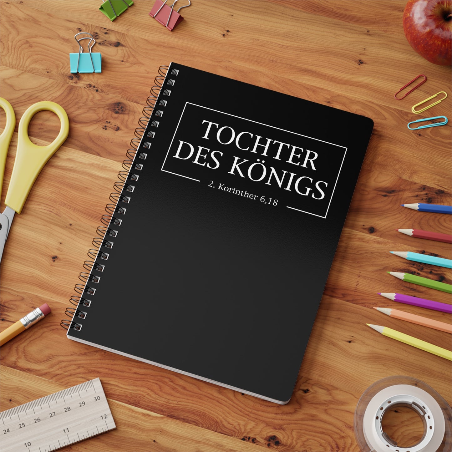 Tochter des Königs 2. Korinther 6,18 | Christliches Notizbuch Schwarz | Christliche Geschenke | Gesegnet