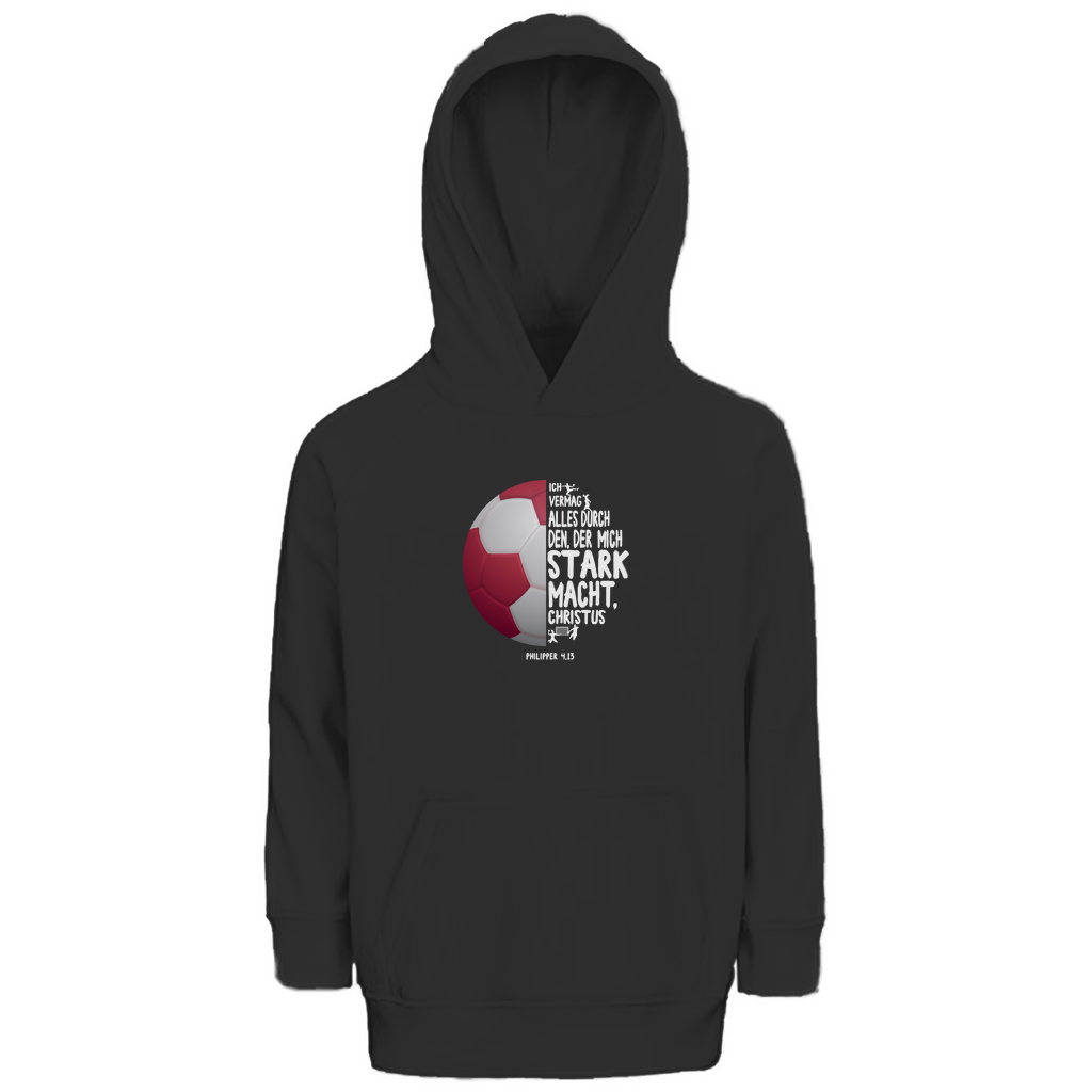 Ich bin stark durch Christus Philipper 4,13 Handball Kinder Premium Bio Hoodie