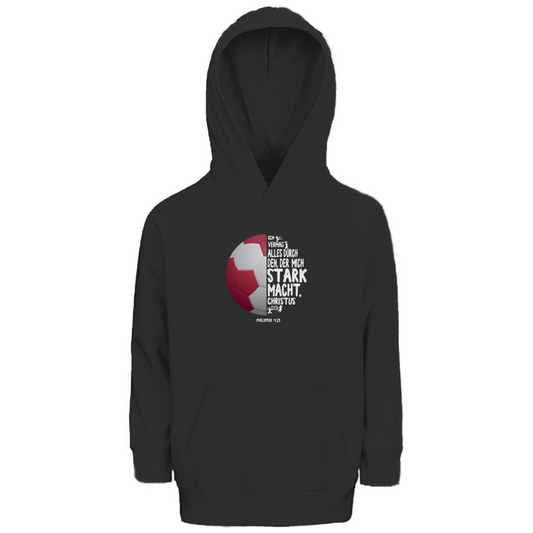Ich bin stark durch Christus Philipper 4,13 Handball Kinder Premium Bio Hoodie