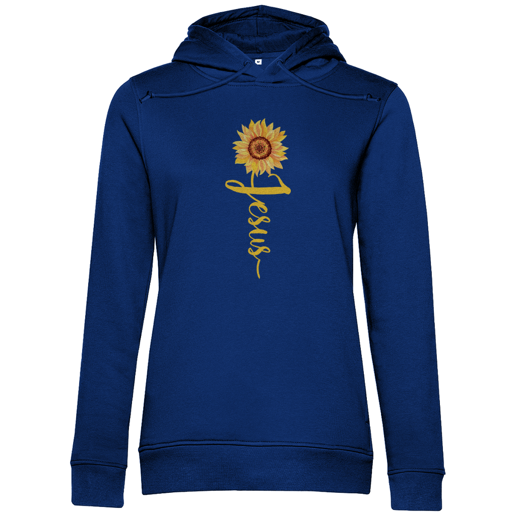 Jesus Sonnenblume christlicher Damen Premium Bio Hoodie