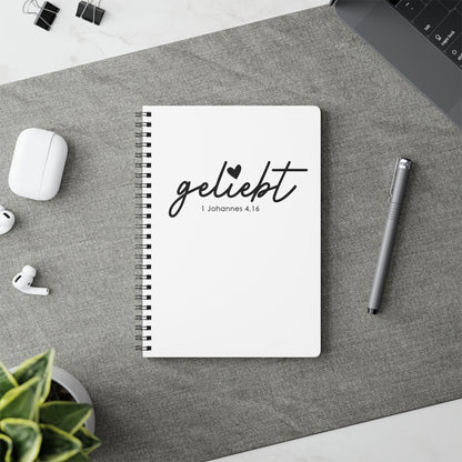 Geliebt 1. Johannes 4,16 | Christliches Notizbuch Weiß | Christliche Geschenke | Gesegnet