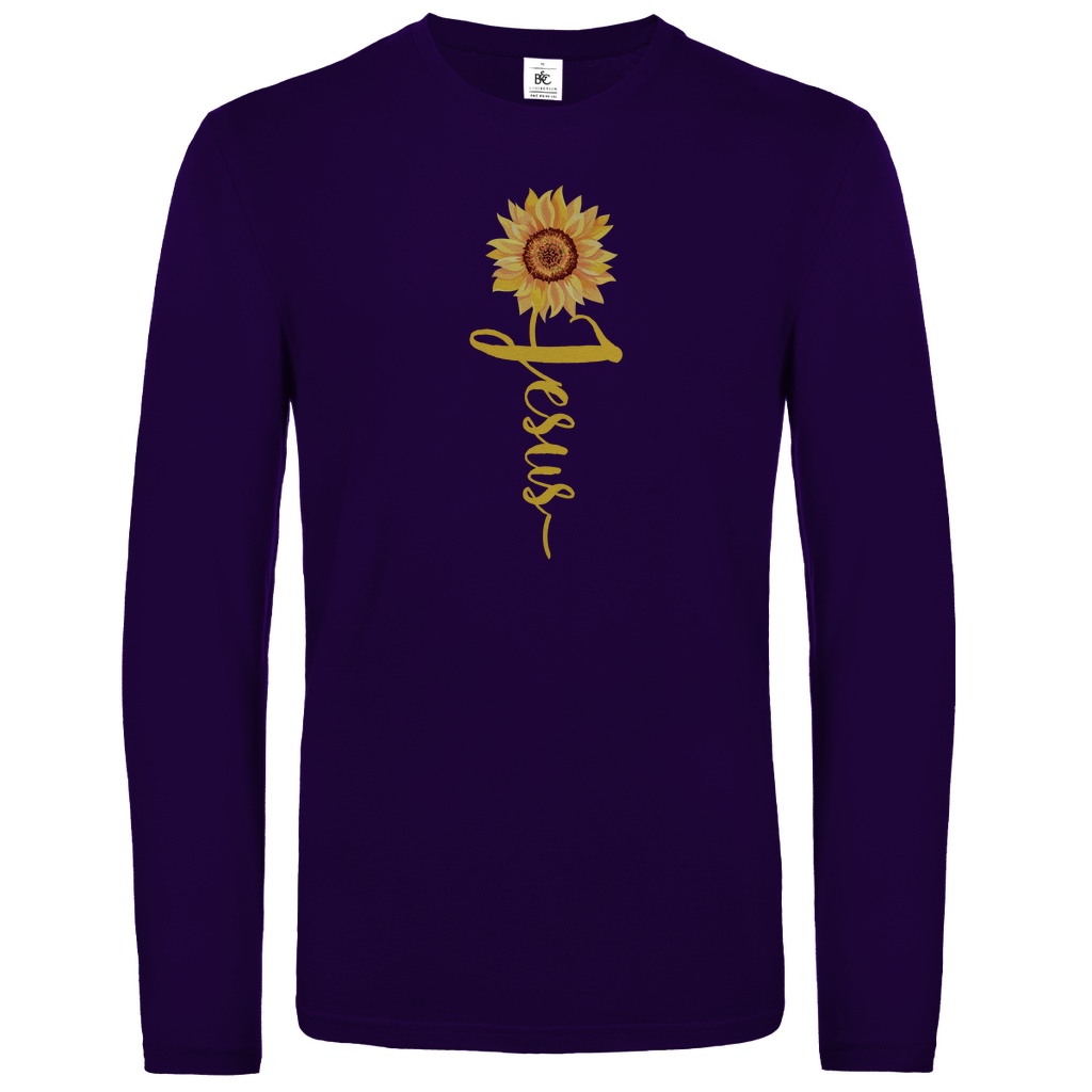 Jesus Sonnenblume christliches Unisex Langarmshirt