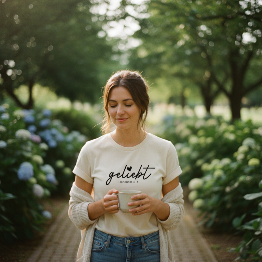 Geliebt Johannes 4,16 Damen T-Shirt