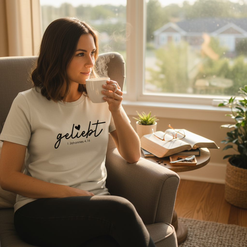 Geliebt Johannes 4,16 Damen T-Shirt