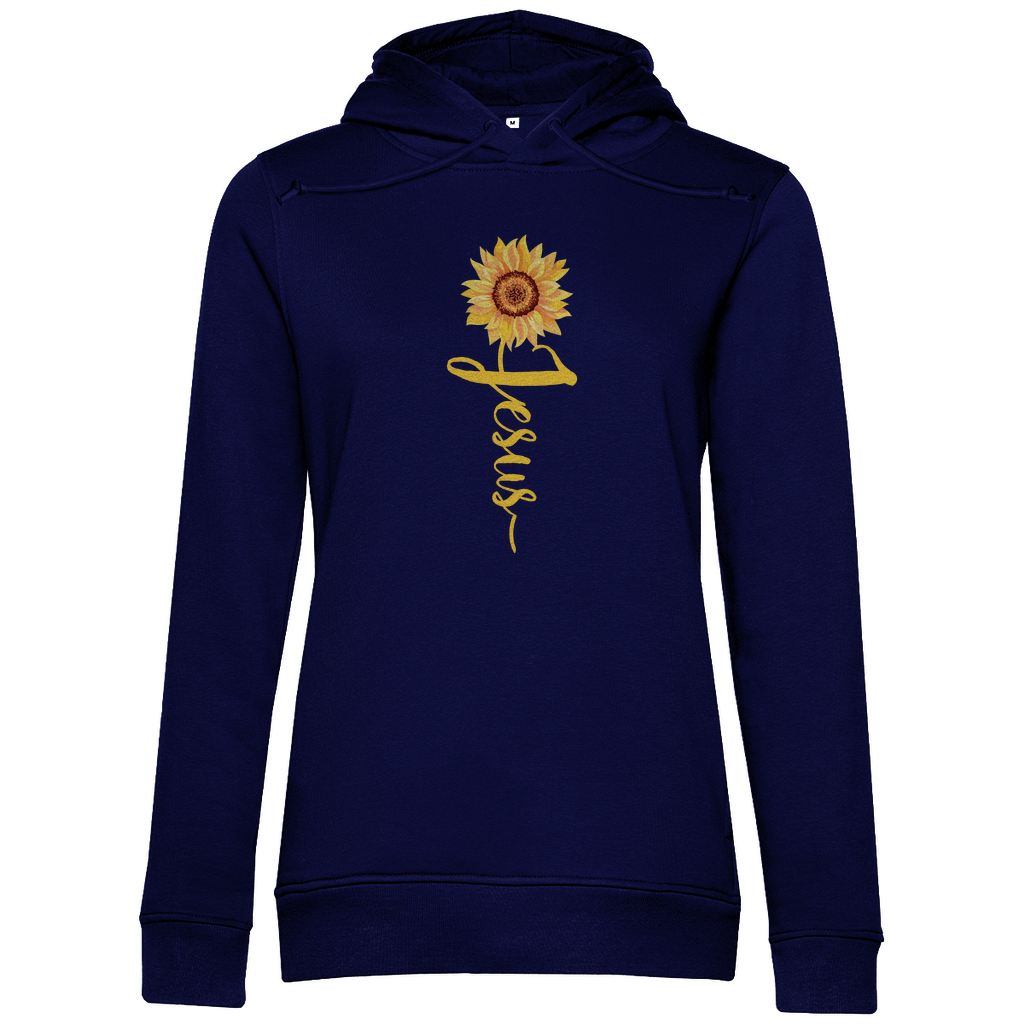 Jesus Sonnenblume christlicher Damen Premium Bio Hoodie