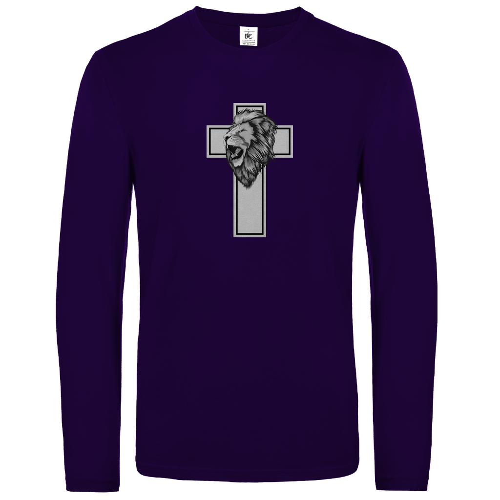 Löwen Kreuz christliches Unisex Langarmshirt