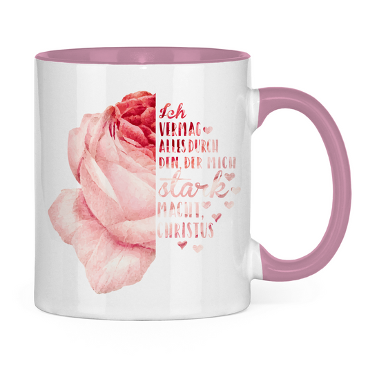 Tasse zweifarbig Jesus Kreuz Logo