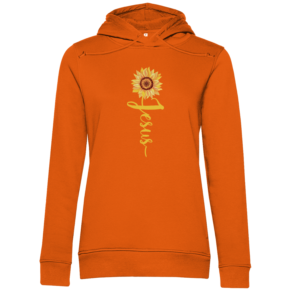 Jesus Sonnenblume christlicher Damen Premium Bio Hoodie