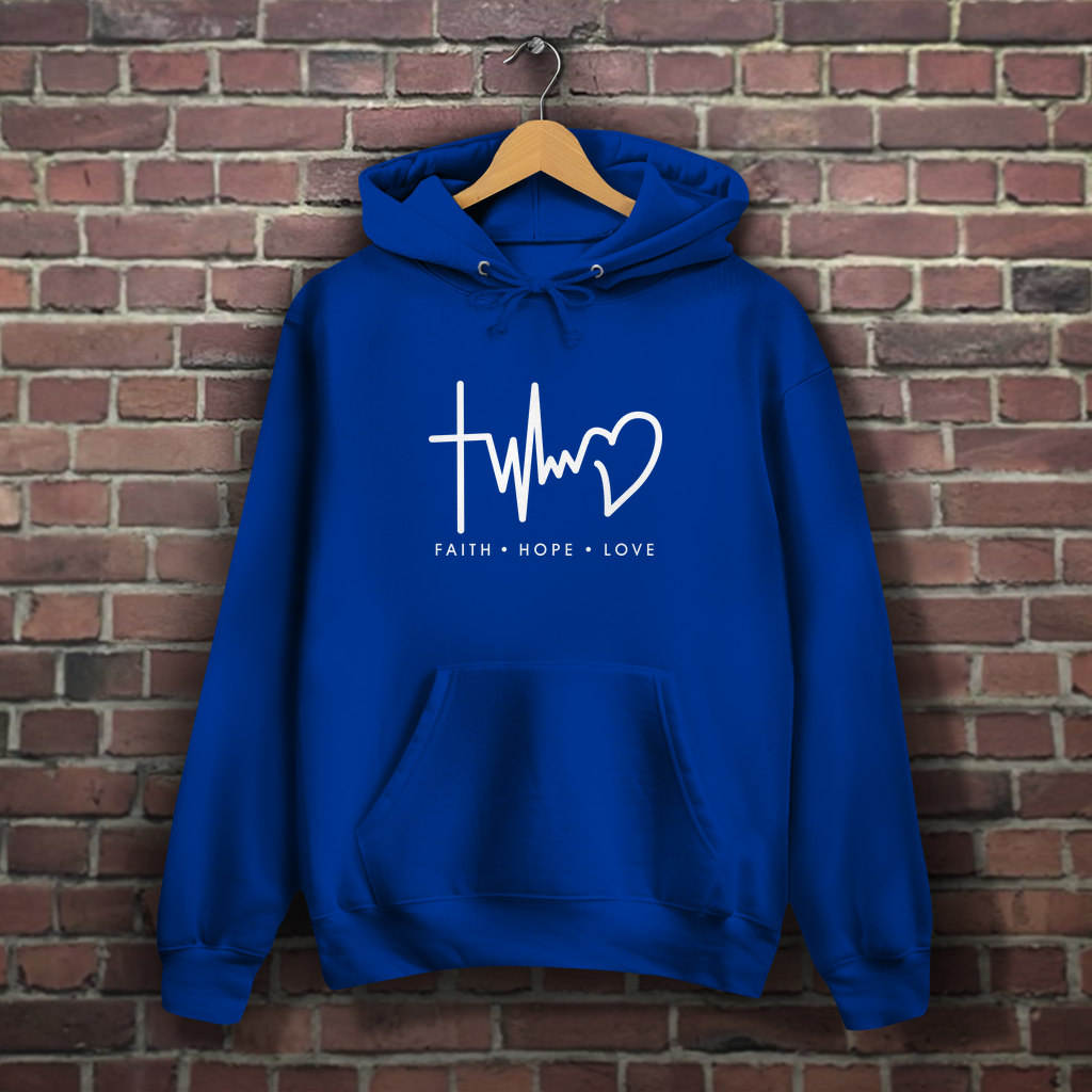 Faith Hope Love Weiß - Christlicher Damen Hoodie