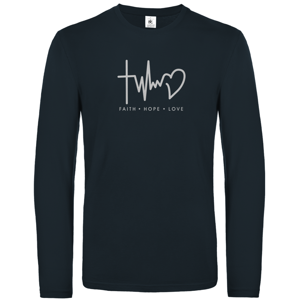 Faith Hope Love christliches Unisex Langarmshirt