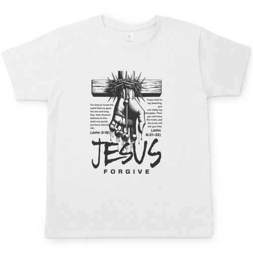 Jesus Forgive christliches Herren T-Shirt