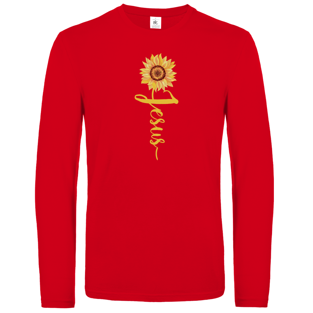Jesus Sonnenblume christliches Unisex Langarmshirt