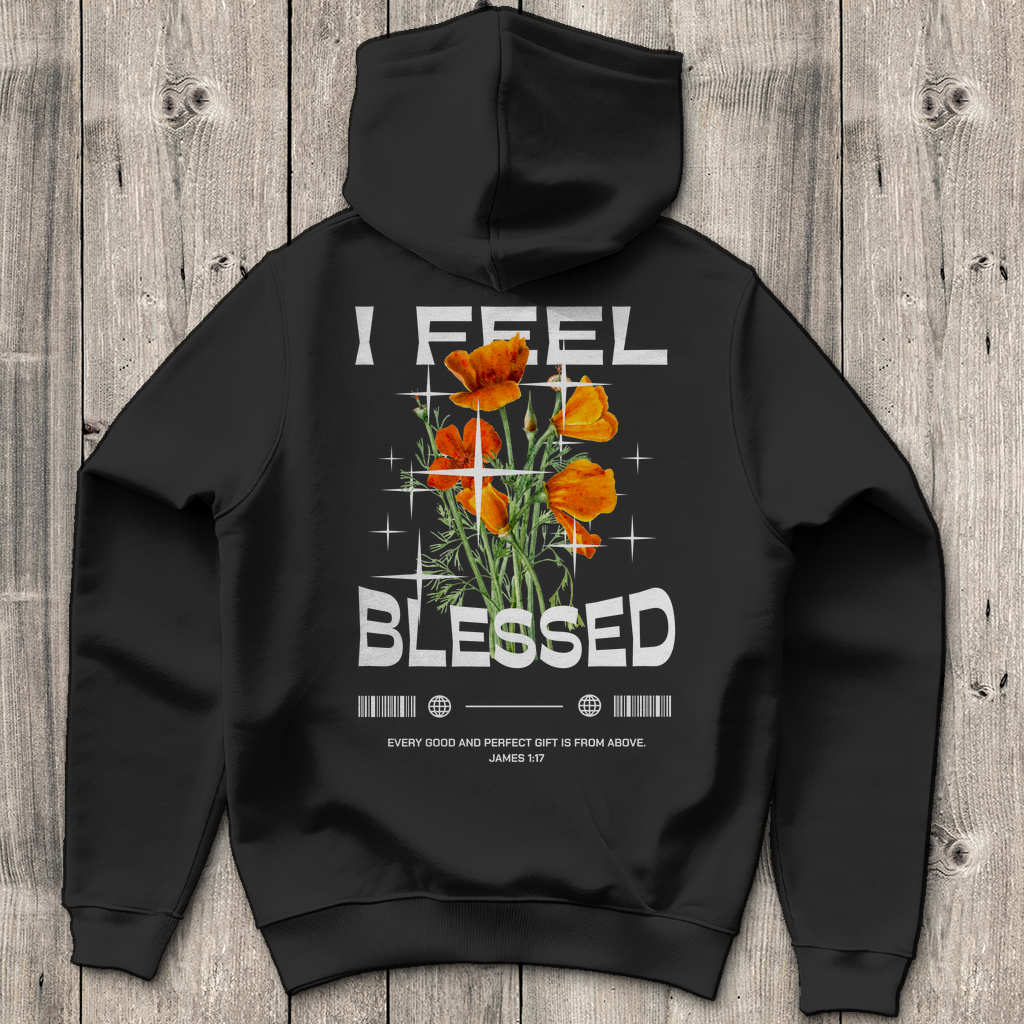 I feel blessed - Backprint Christlicher Herren Hoodie