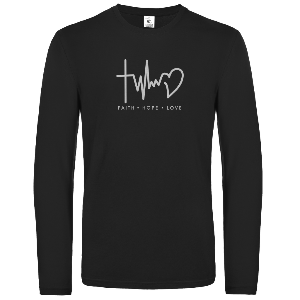 Faith Hope Love christliches Unisex Langarmshirt