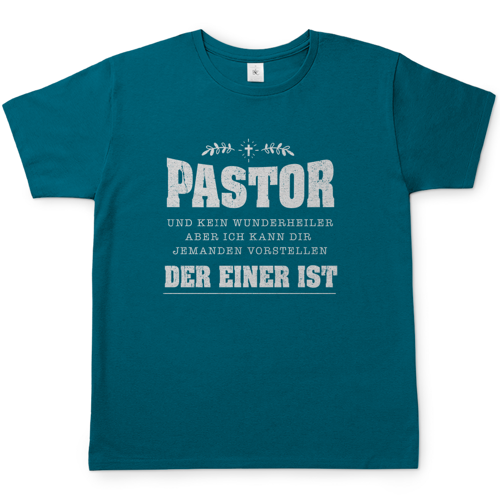 Pastor und kein Wunderheiler christliches Herren T-Shirt