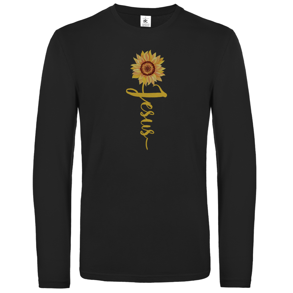 Jesus Sonnenblume christliches Unisex Langarmshirt