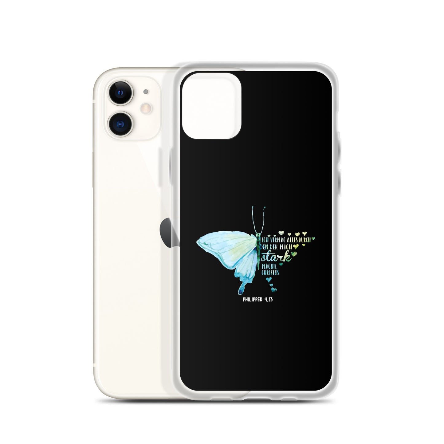 Philipper 4,13 Schmetterling Ich vermag alles durch Christus iPhone-Hülle