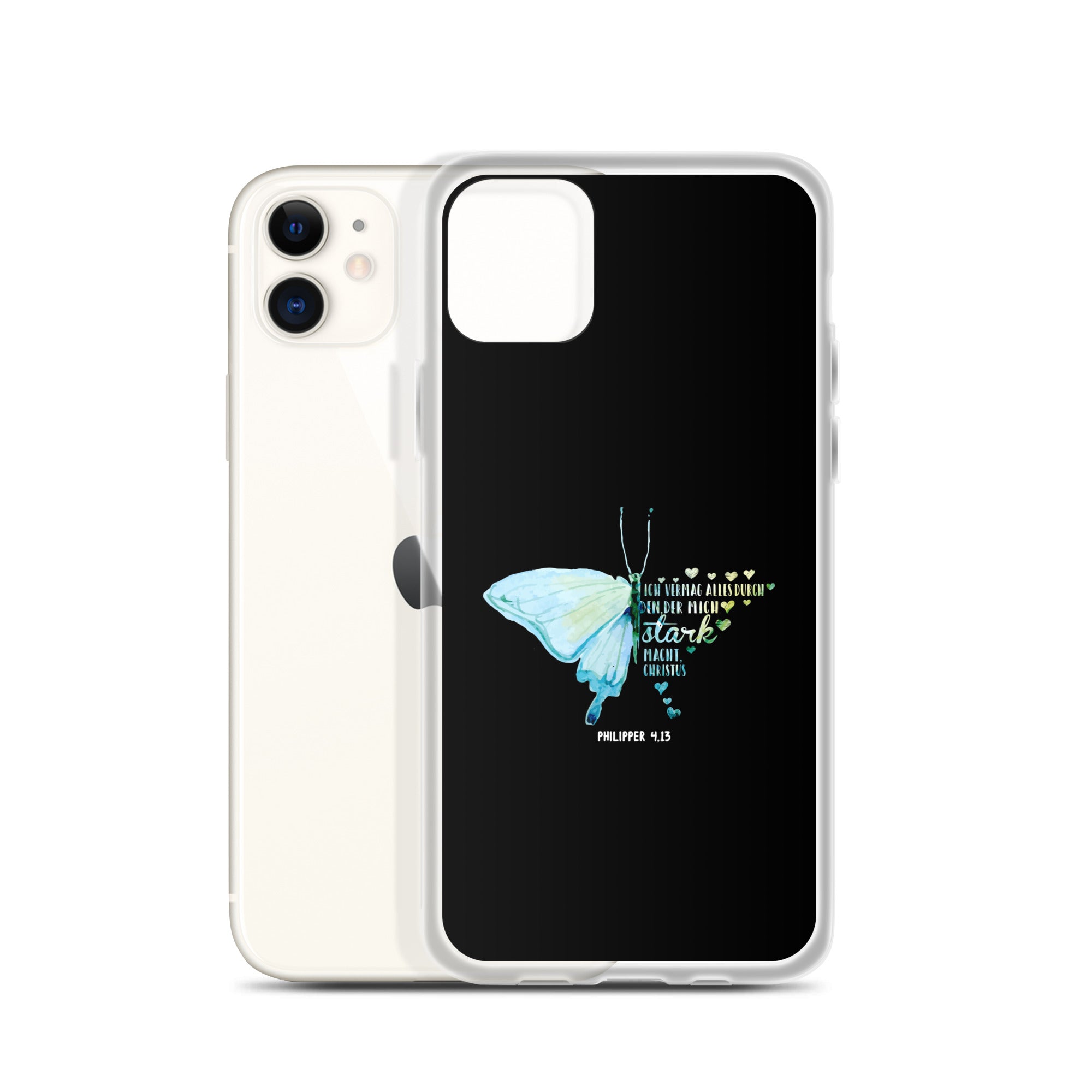 Philipper 4,13 Schmetterling Ich vermag alles durch Christus iPhone-Hülle