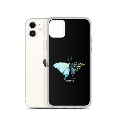 Philipper 4,13 Schmetterling Ich vermag alles durch Christus iPhone-Hülle
