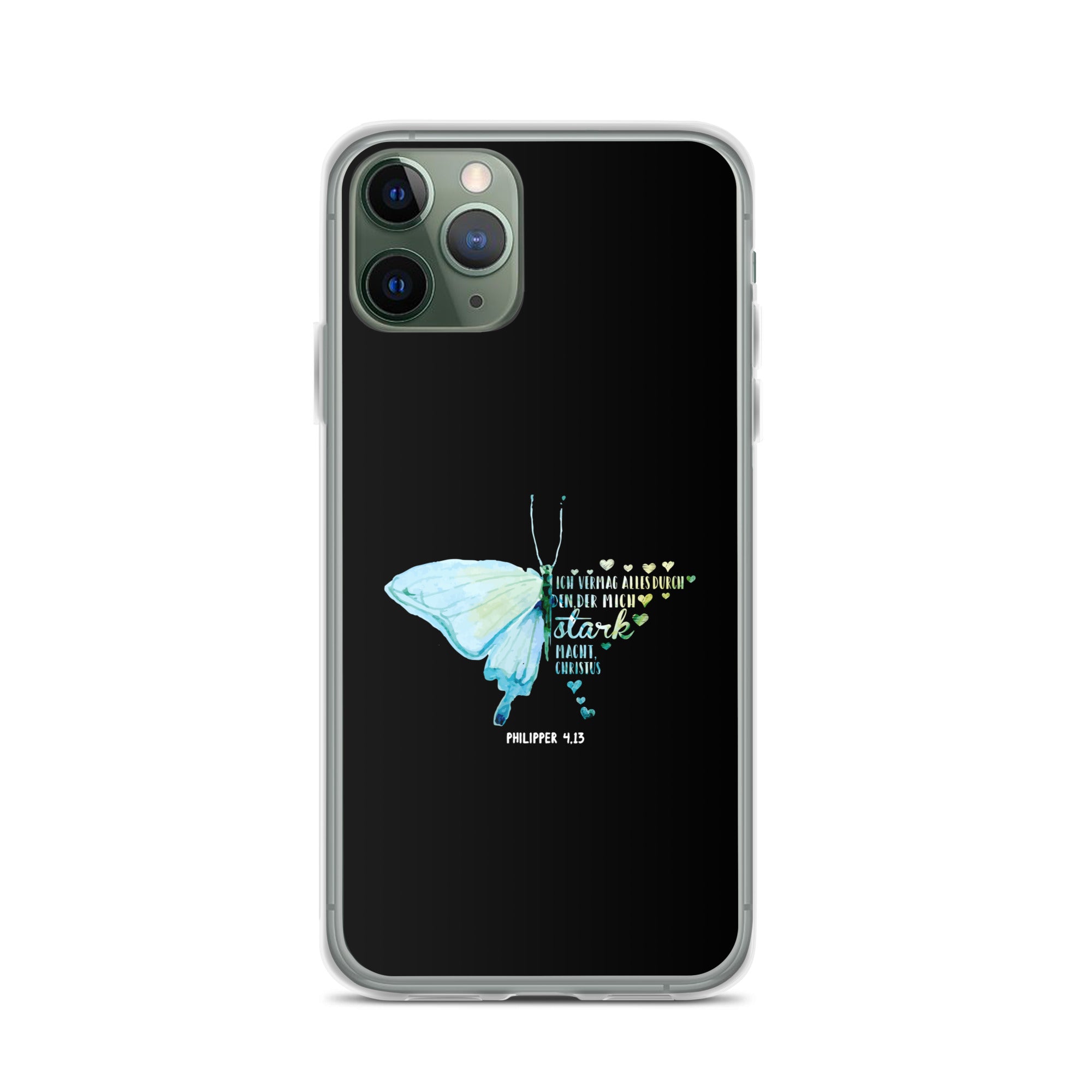 Philipper 4,13 Schmetterling Ich vermag alles durch Christus iPhone-Hülle