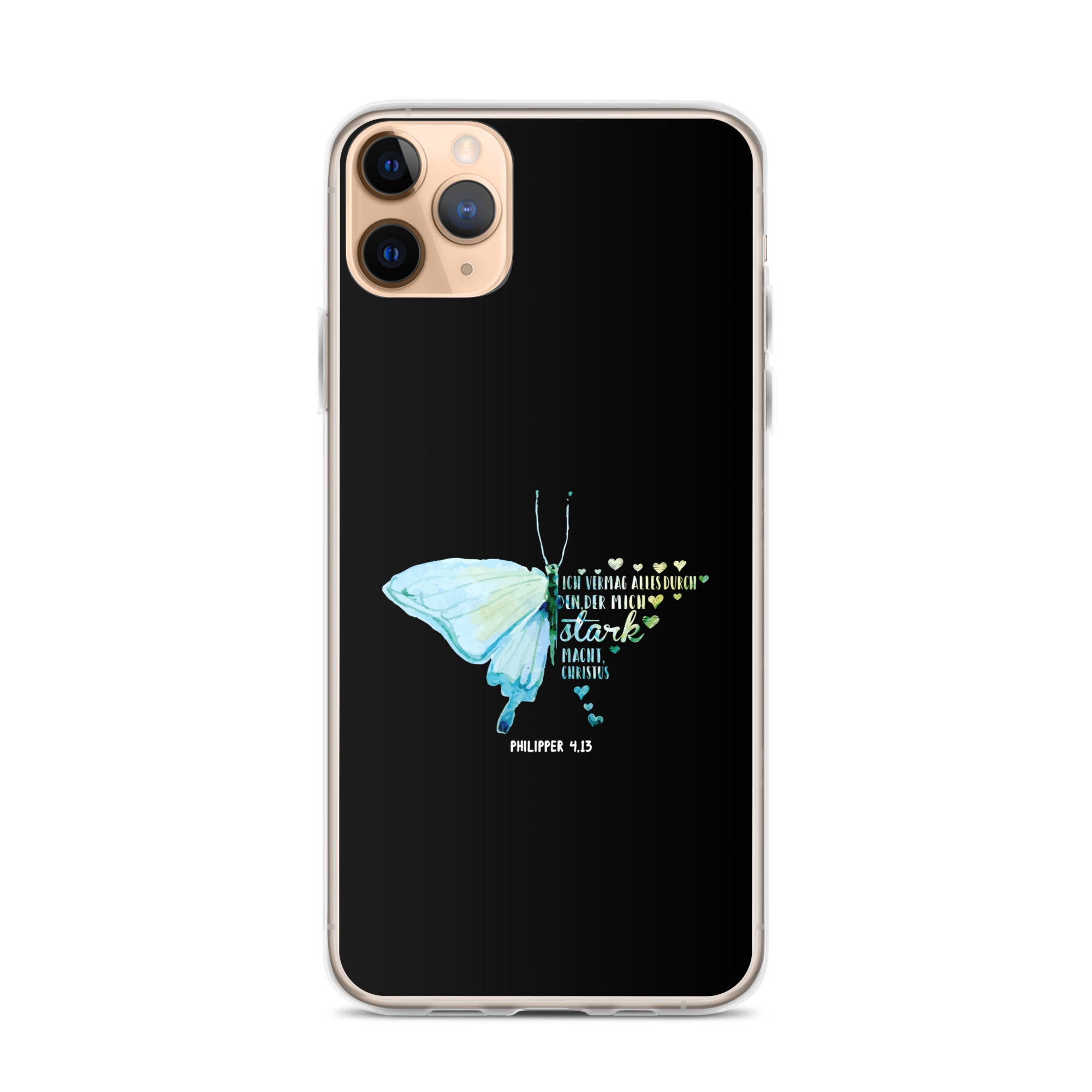 Philipper 4,13 Schmetterling Ich vermag alles durch Christus iPhone-Hülle
