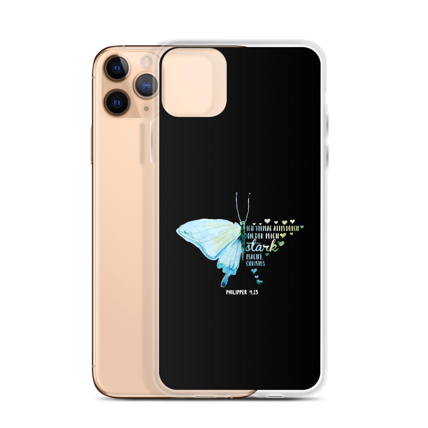 Philipper 4,13 Schmetterling Ich vermag alles durch Christus iPhone-Hülle