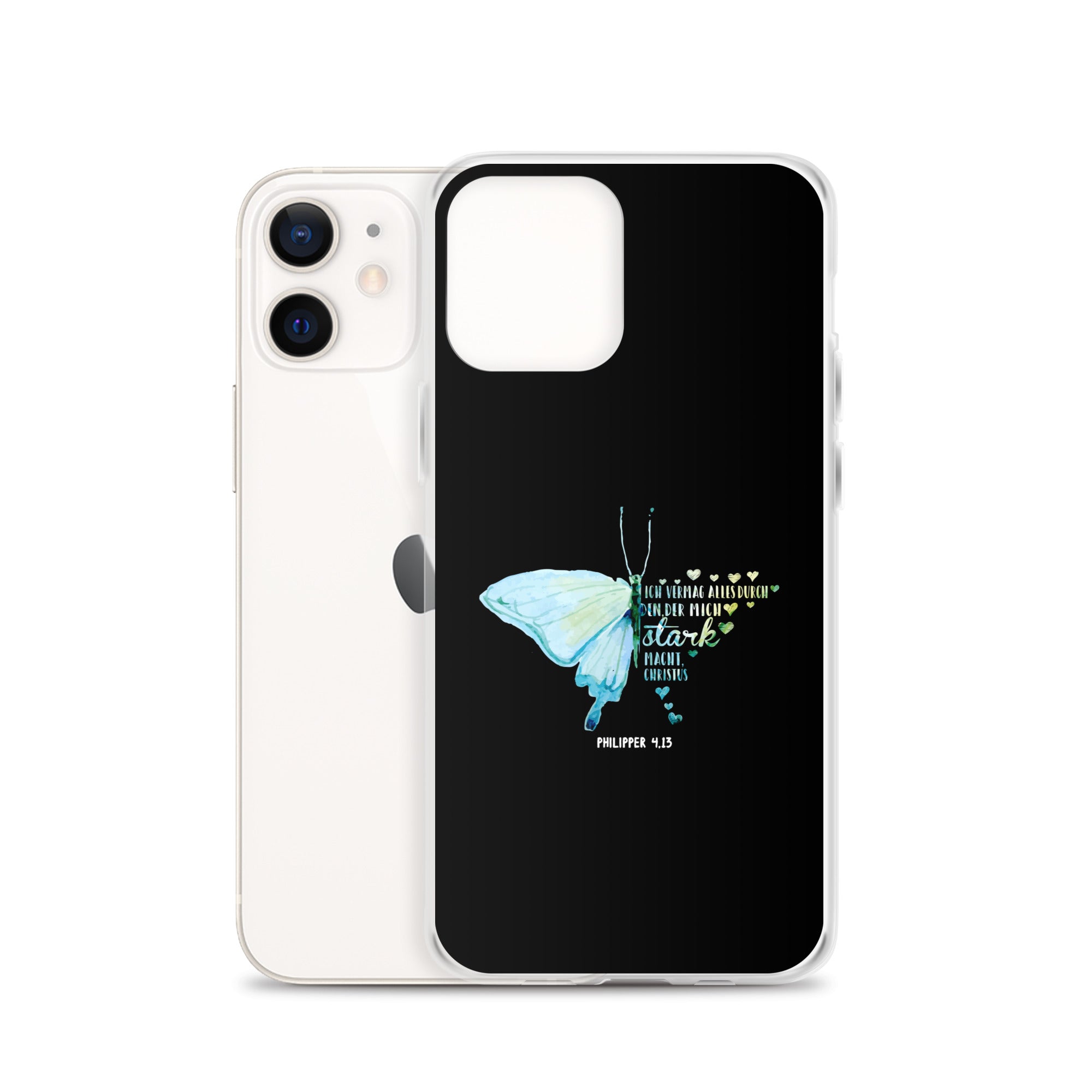 Philipper 4,13 Schmetterling Ich vermag alles durch Christus iPhone-Hülle