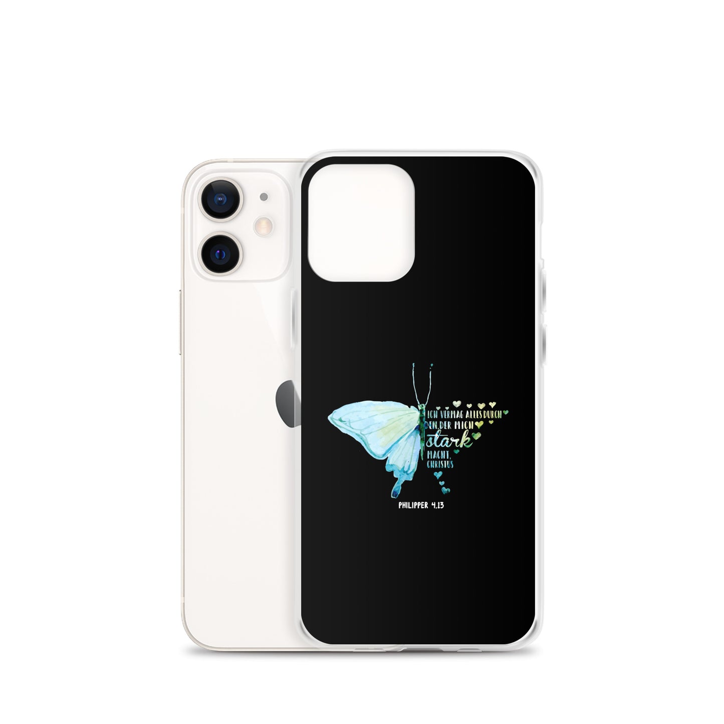 Philipper 4,13 Schmetterling Ich vermag alles durch Christus iPhone-Hülle
