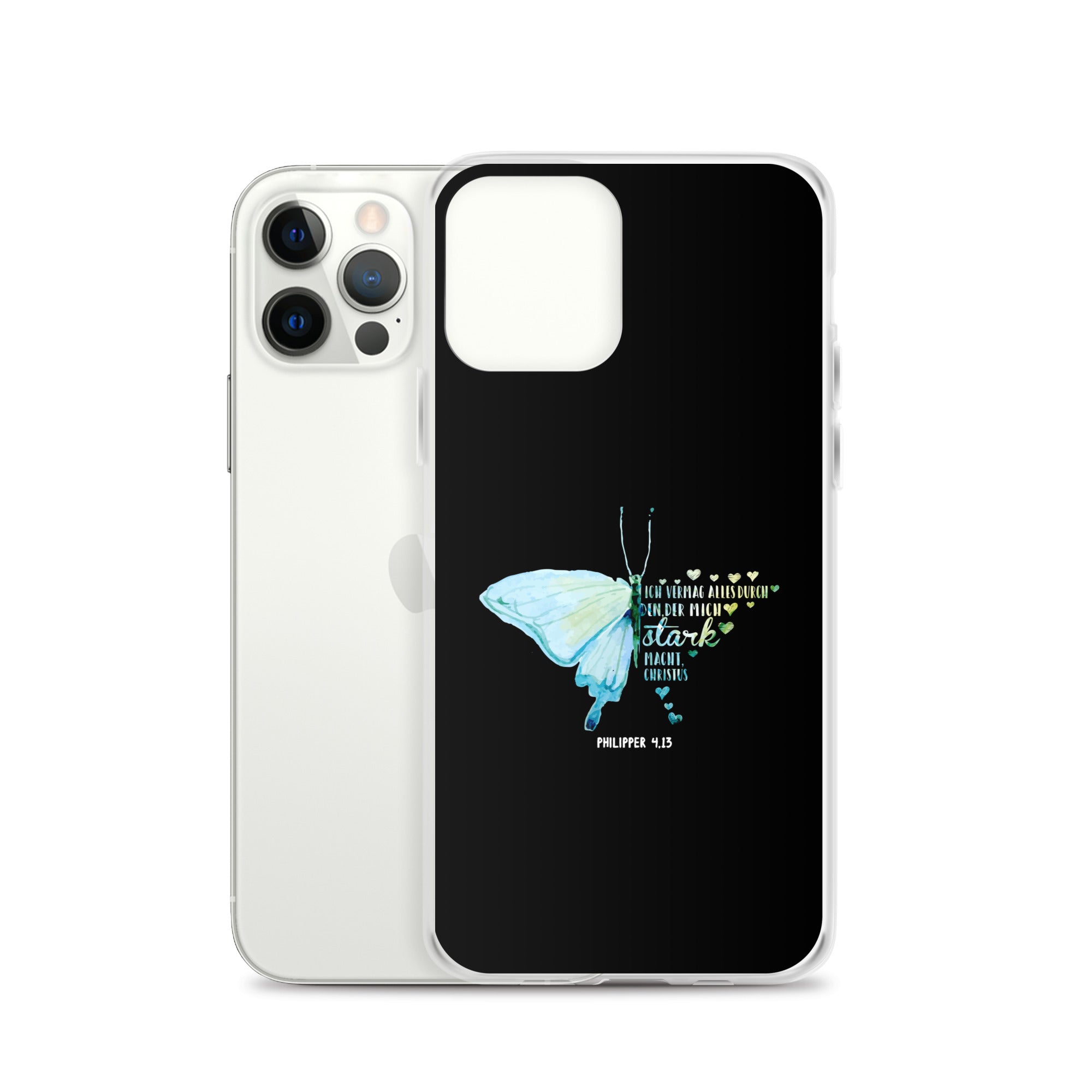 Philipper 4,13 Schmetterling Ich vermag alles durch Christus iPhone-Hülle