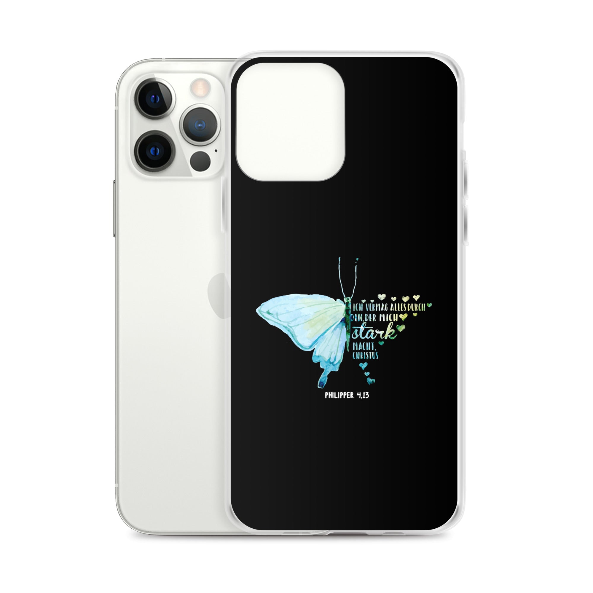Philipper 4,13 Schmetterling Ich vermag alles durch Christus iPhone-Hülle