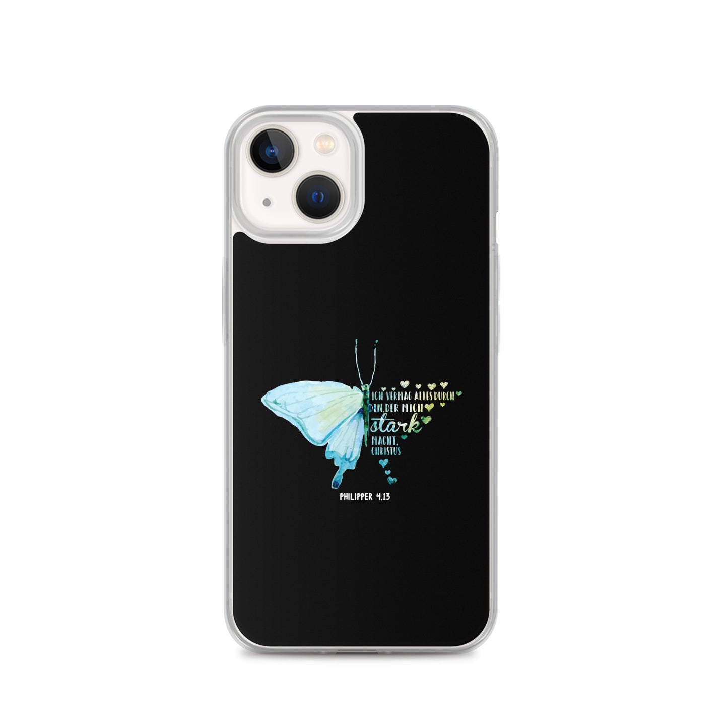 Philipper 4,13 Schmetterling Ich vermag alles durch Christus iPhone-Hülle