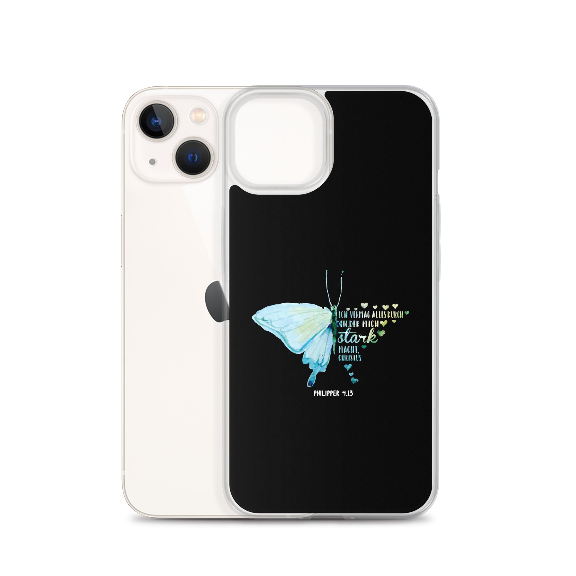 Philipper 4,13 Schmetterling Ich vermag alles durch Christus iPhone-Hülle