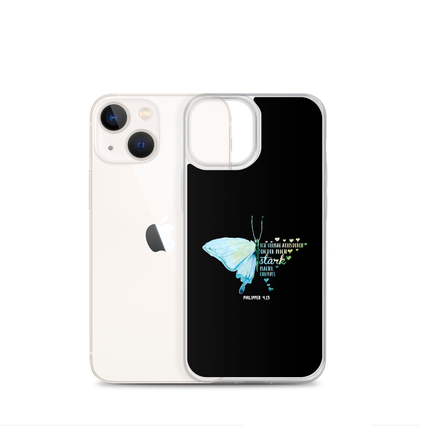 Philipper 4,13 Schmetterling Ich vermag alles durch Christus iPhone-Hülle