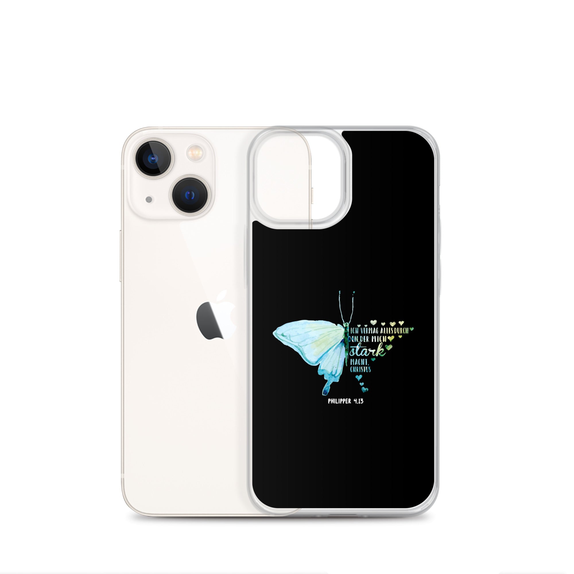 Philipper 4,13 Schmetterling Ich vermag alles durch Christus iPhone-Hülle