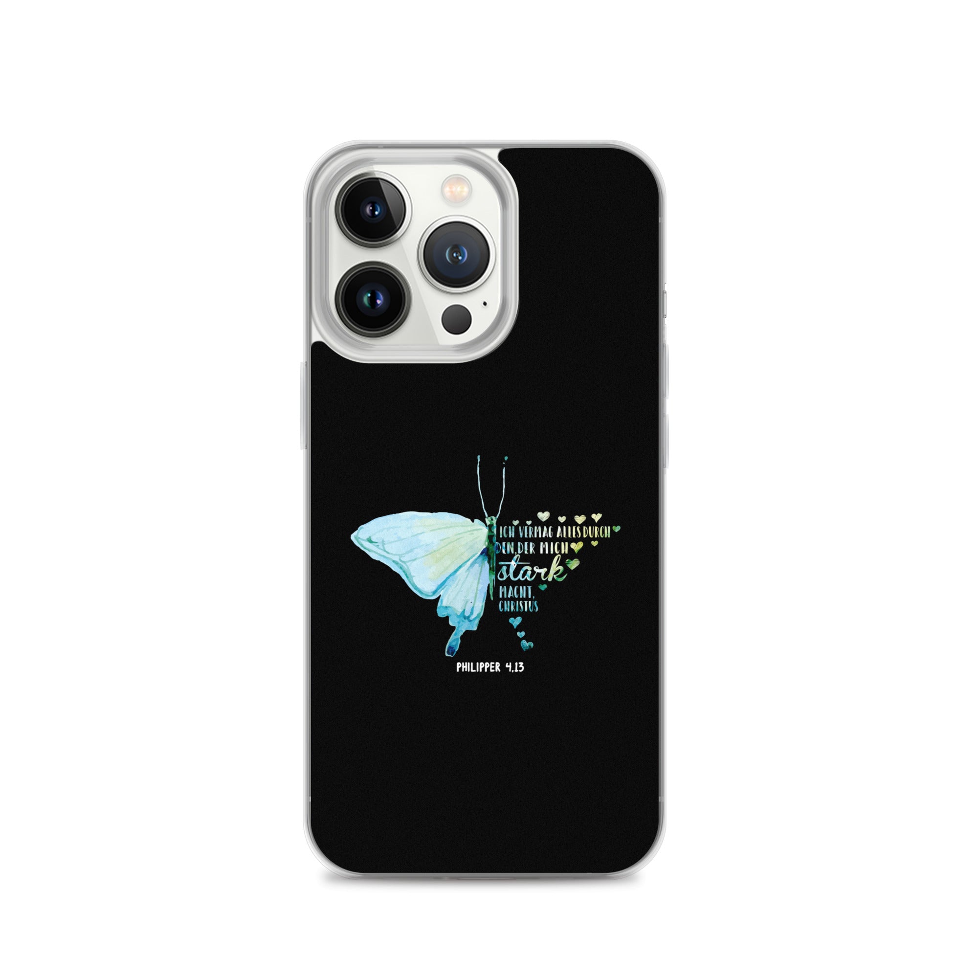 Philipper 4,13 Schmetterling Ich vermag alles durch Christus iPhone-Hülle