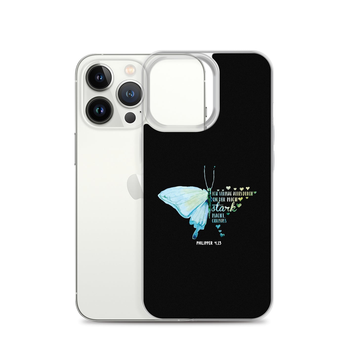 Philipper 4,13 Schmetterling Ich vermag alles durch Christus iPhone-Hülle