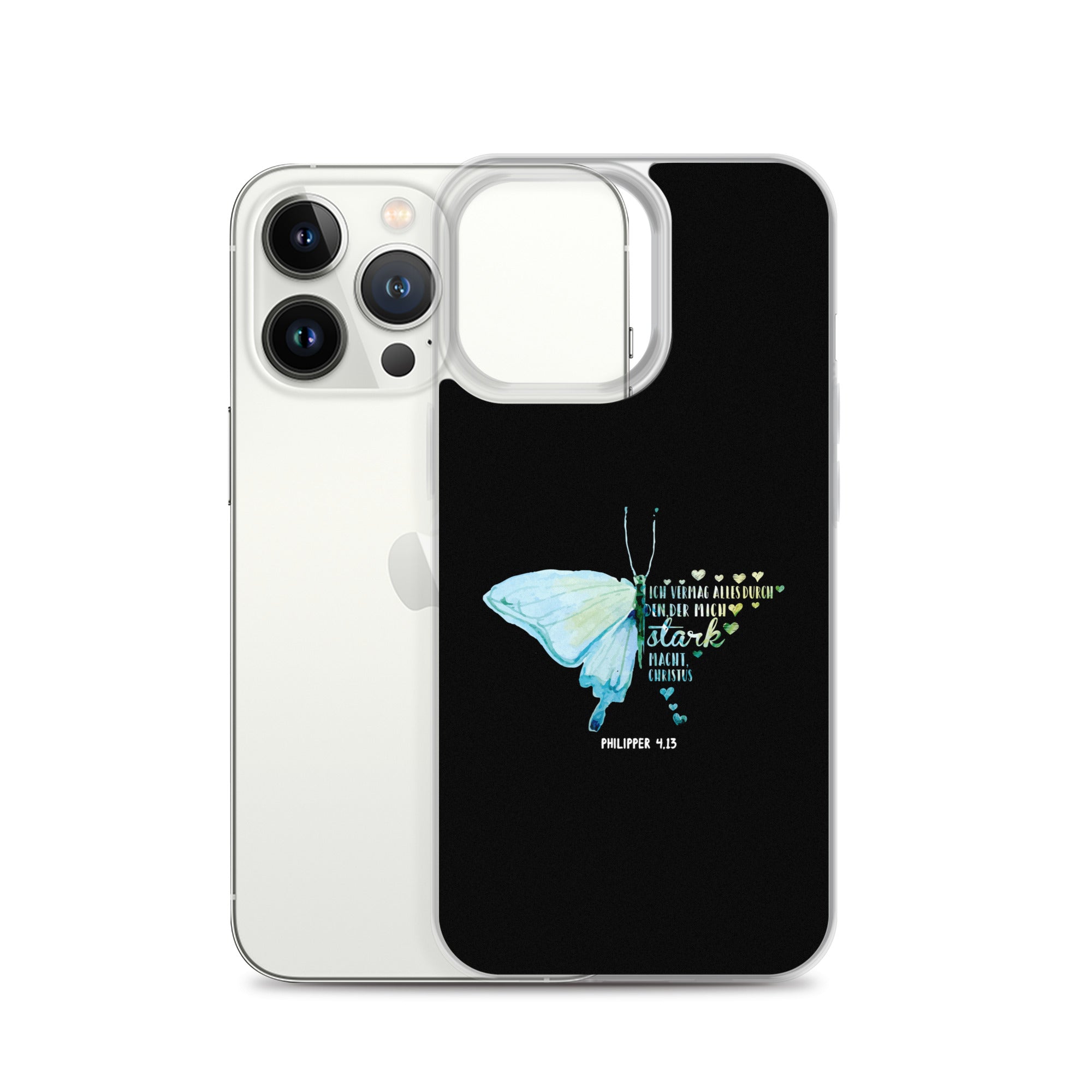 Philipper 4,13 Schmetterling Ich vermag alles durch Christus iPhone-Hülle