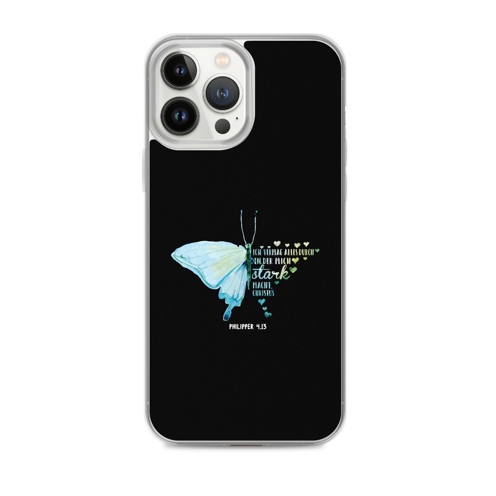 Philipper 4,13 Schmetterling Ich vermag alles durch Christus iPhone-Hülle