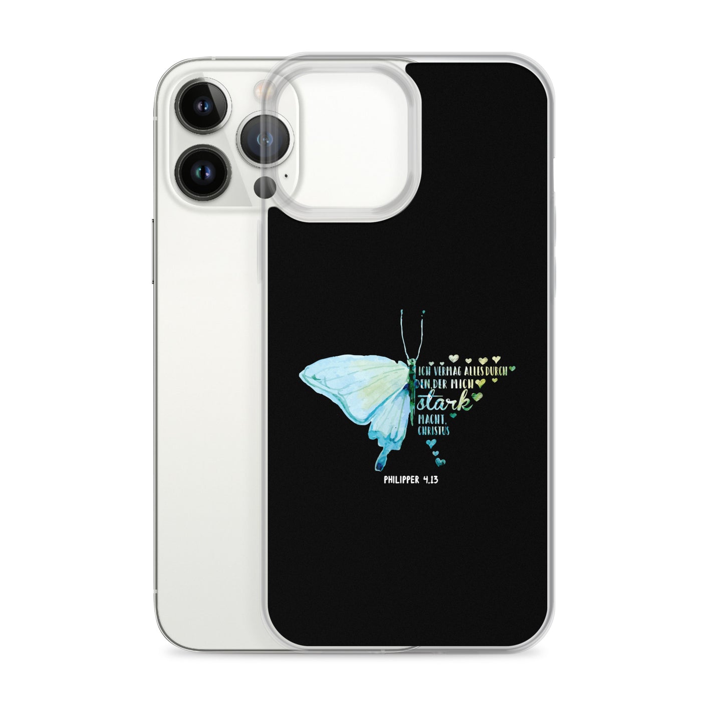 Philipper 4,13 Schmetterling Ich vermag alles durch Christus iPhone-Hülle
