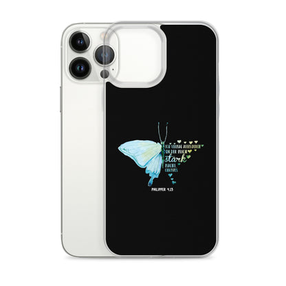 Philipper 4,13 Schmetterling Ich vermag alles durch Christus iPhone-Hülle